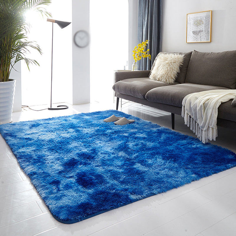 Trendy Plain Shag Rug Polyester Area Carpet Stain Resistant Indoor Rug for Home Decoration