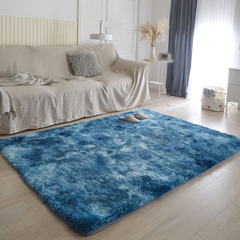 Trendy Plain Shag Rug Polyester Area Carpet Stain Resistant Indoor Rug for Home Decoration