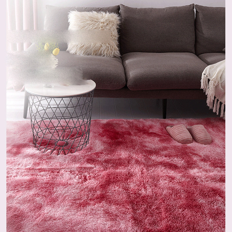 Trendy Plain Shag Rug Polyester Area Carpet Stain Resistant Indoor Rug for Home Decoration