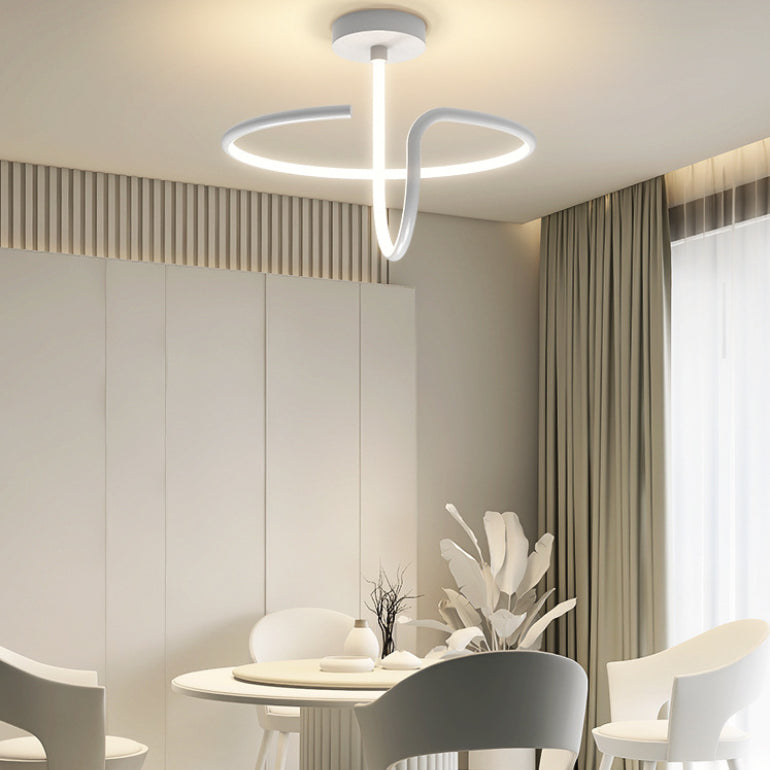 Modern Minimalist Style Linear Semi Flush Mount Ceiling Fixture Acrylic Semi Flush Mount