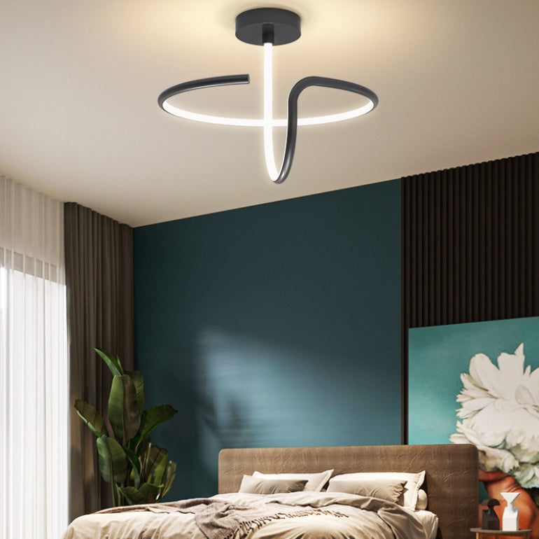 Modern Minimalist Style Linear Semi Flush Mount Ceiling Fixture Acrylic Semi Flush Mount