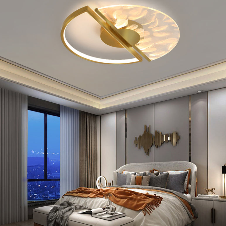 Lumo a filo a LED a 1 luce Nuova lampada a montaggio a soffitto arrotondato acrilico per camera da letto