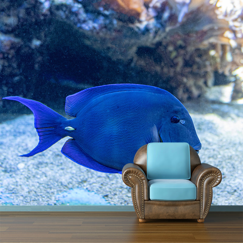 Tropical Fish Sea Bottom Mural Wallpaper Moisture Resistant Contemporary Wall Covering for Bedroom