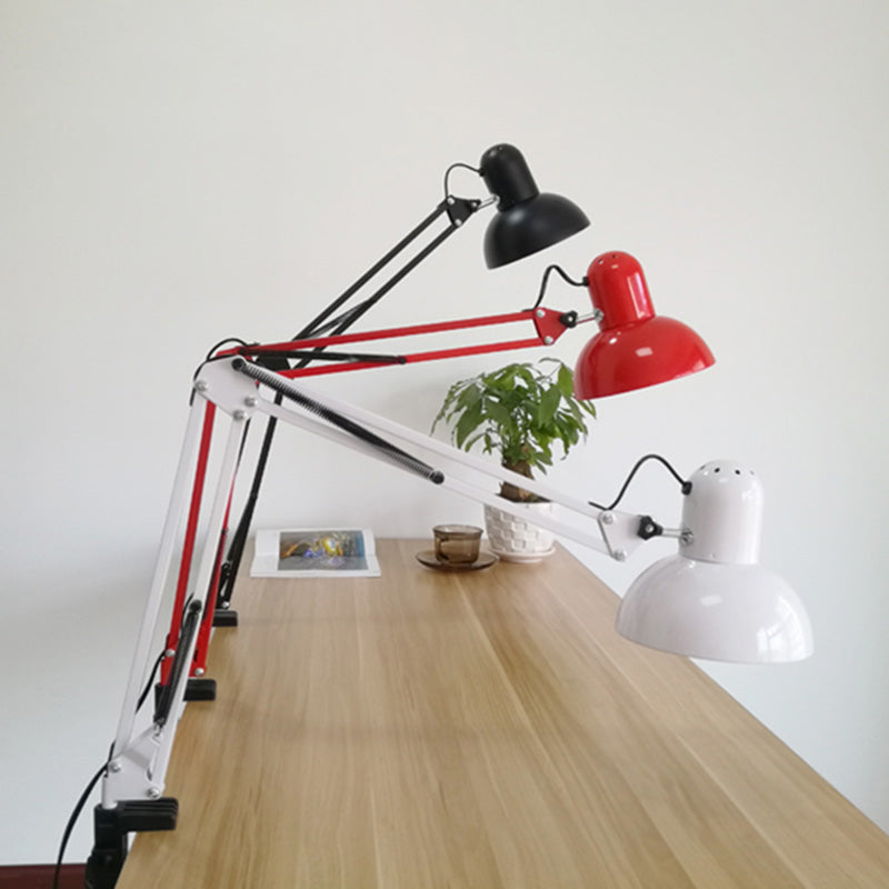 Iron Bowl Shade Clamp-on Task Lamp Macaron 1-Bulb Adjustable Table Light