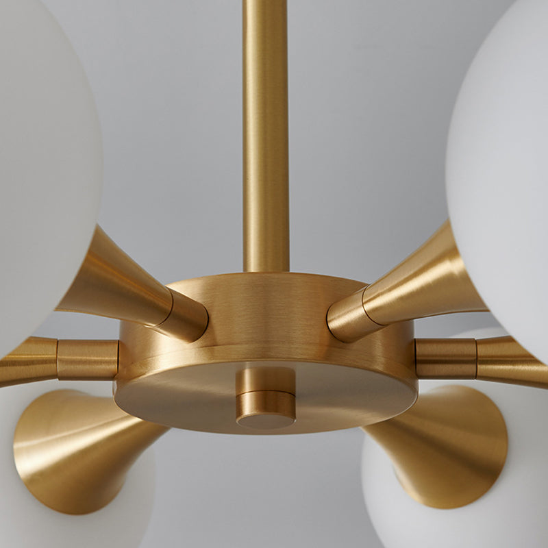 Glass Brass Ceiling Light in Modern Luxury Style Copper Sputnik Ceiling Fixture for Interior Spaces