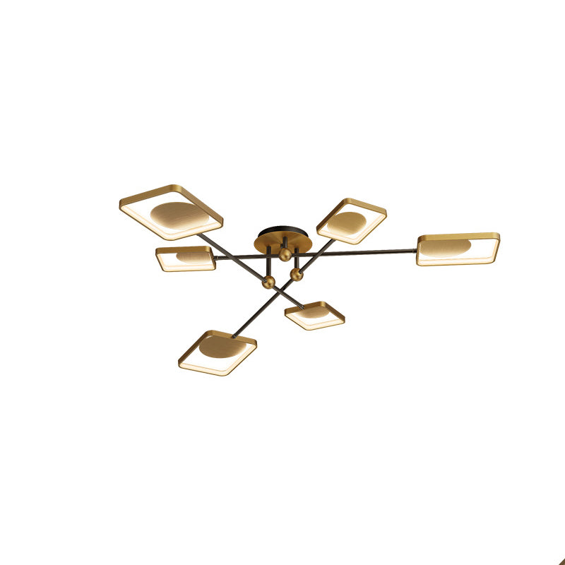 Sputnik Bronce Modern Flush Mount LED Metal Techo Montado Luz para sala de estar