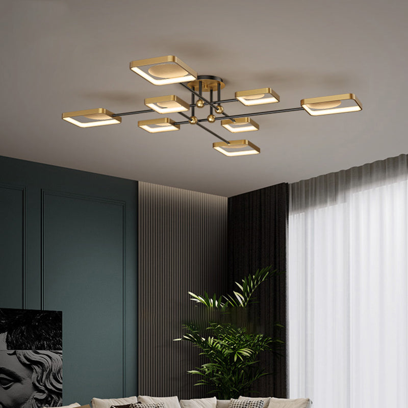 Sputnik Bronze Modern Flush Mount LED Metal Ceiling Mounted Light for Living Room