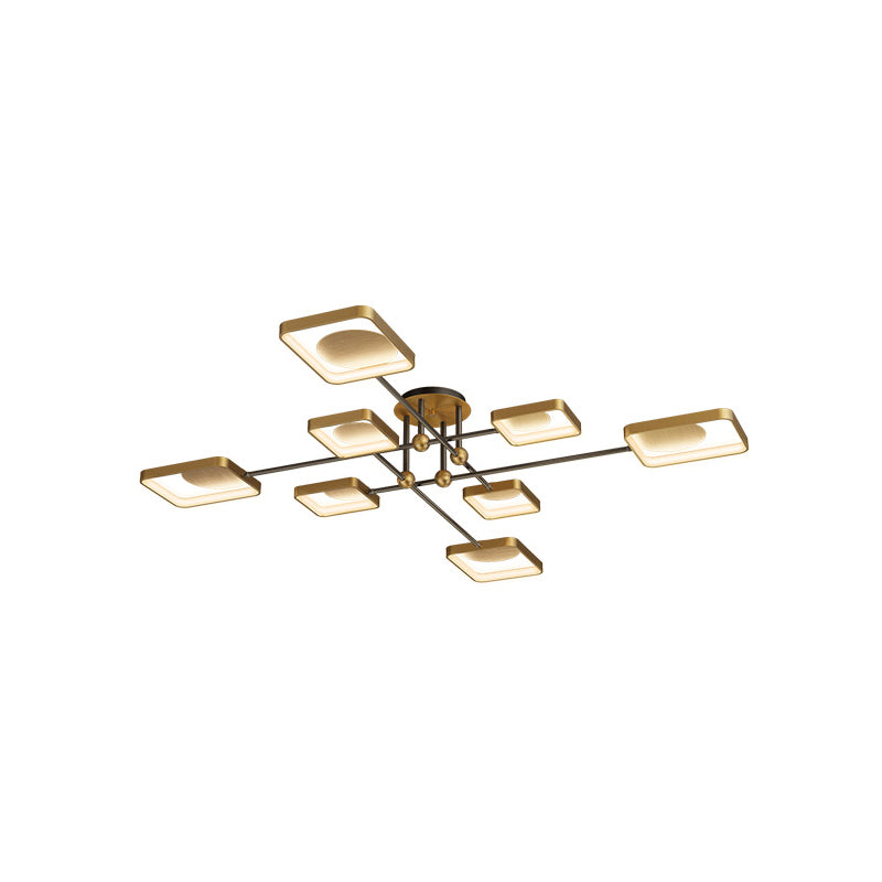 Sputnik Bronce Modern Flush Mount LED Metal Techo Montado Luz para sala de estar