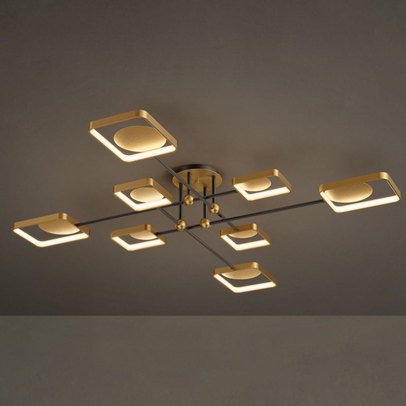 Sputnik Bronzo moderno moderno a sfioramento a led al soffitto a soffitto montato per soggiorno