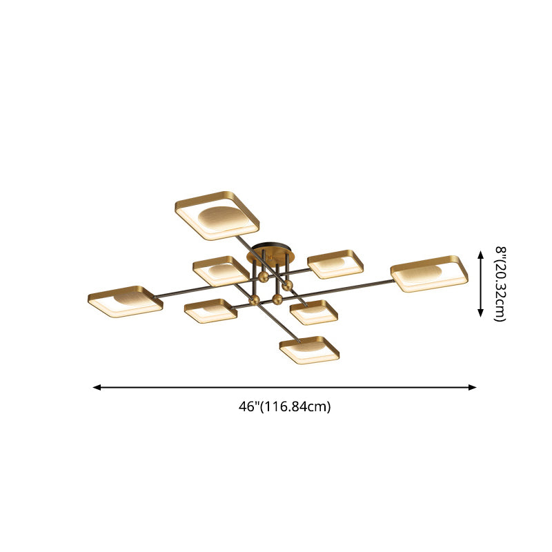 Sputnik Bronce Modern Flush Mount LED Metal Techo Montado Luz para sala de estar