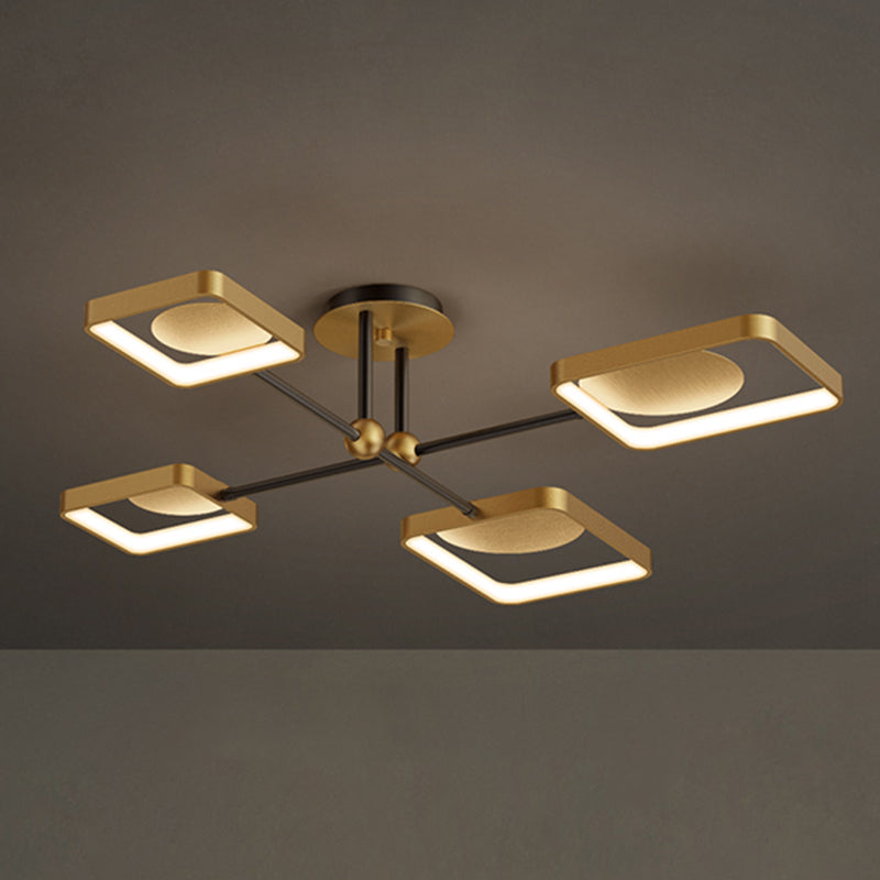 Sputnik Bronzo moderno moderno a sfioramento a led al soffitto a soffitto montato per soggiorno