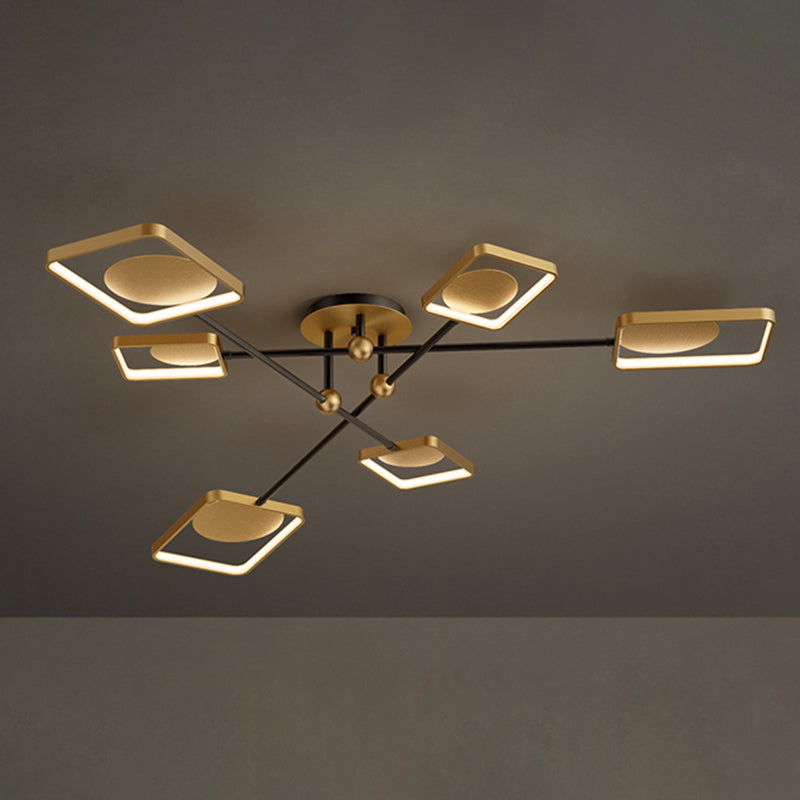 Sputnik Bronze Moderne Flush Mount Led Metall Deckenleuchte für Wohnzimmer