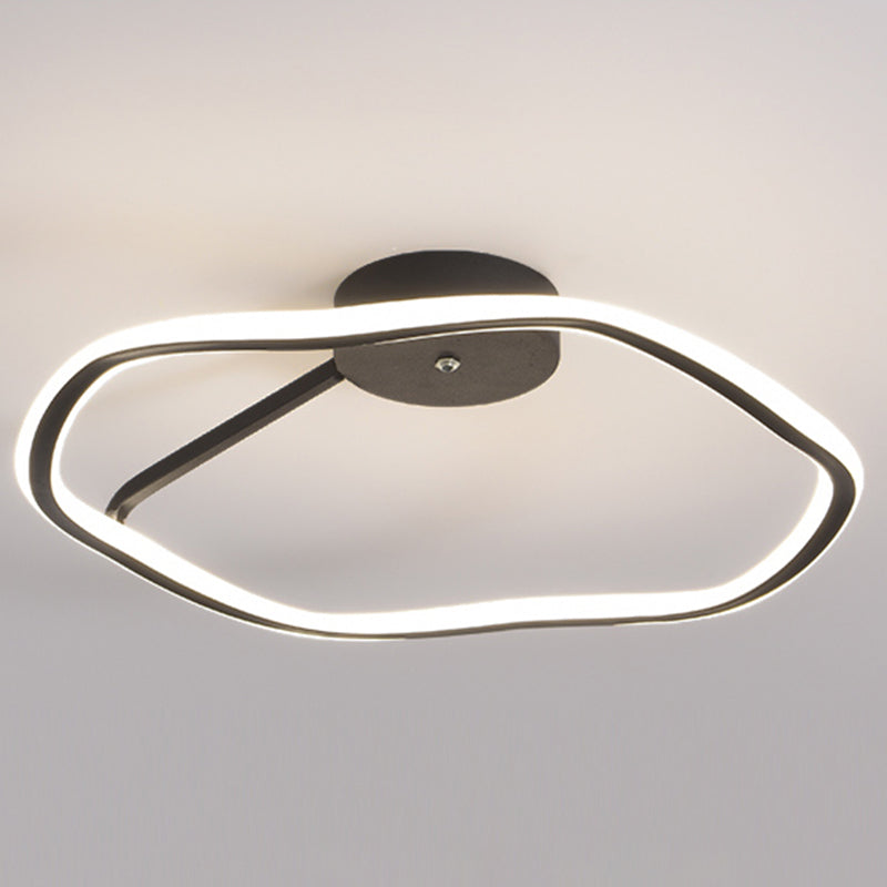 Metallminimalismus 1-Licht-Flush-Halter-Lampe Lineares Spülen Deckenlicht für Schlafzimmer