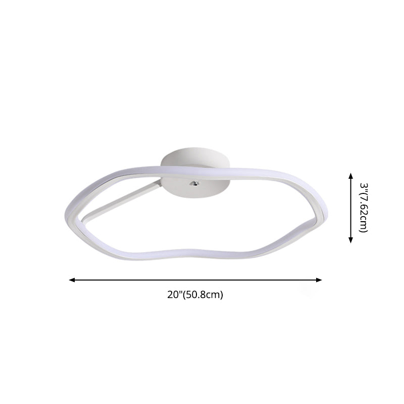 Minimalismo de metal Lámpara de montaje de montura de 1 luces Luz de techo de al ras lineal para dormitorio