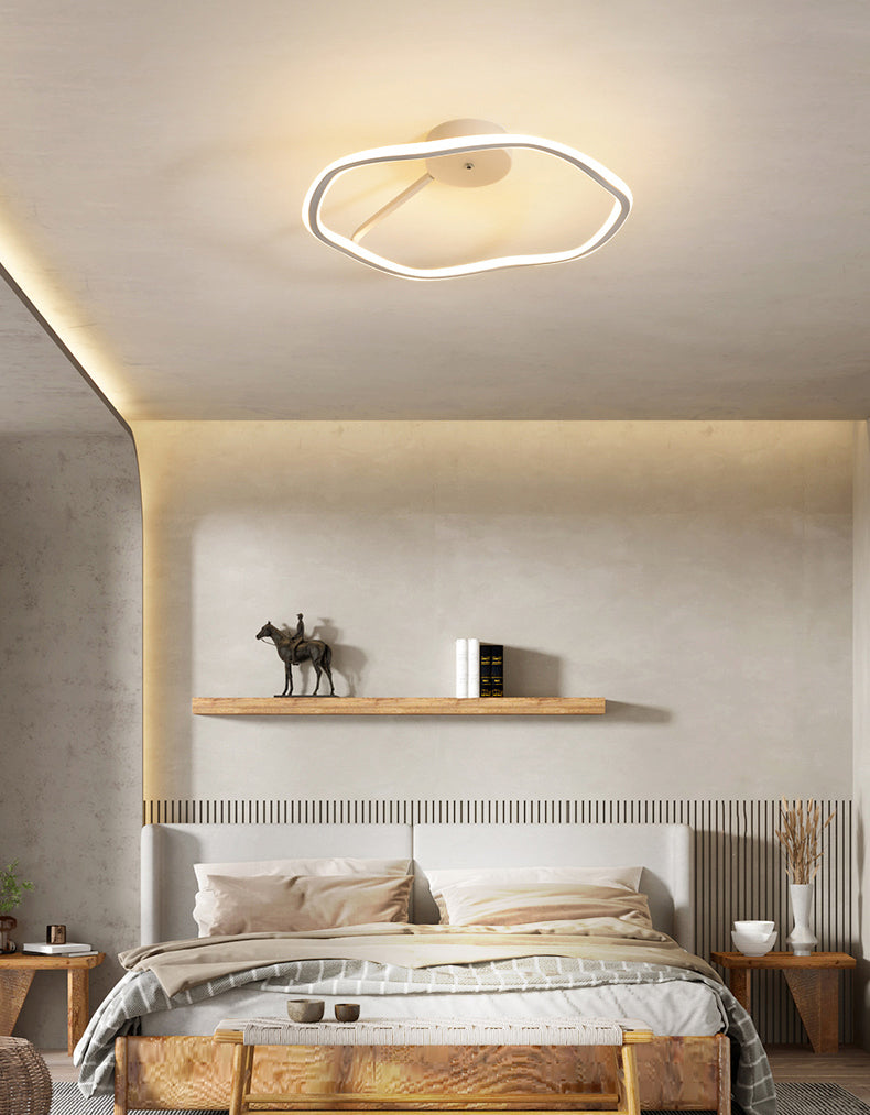 Metal Minimalism 1-Light Flush Mount Lamp Linear Flush Ceiling Light for Bedroom