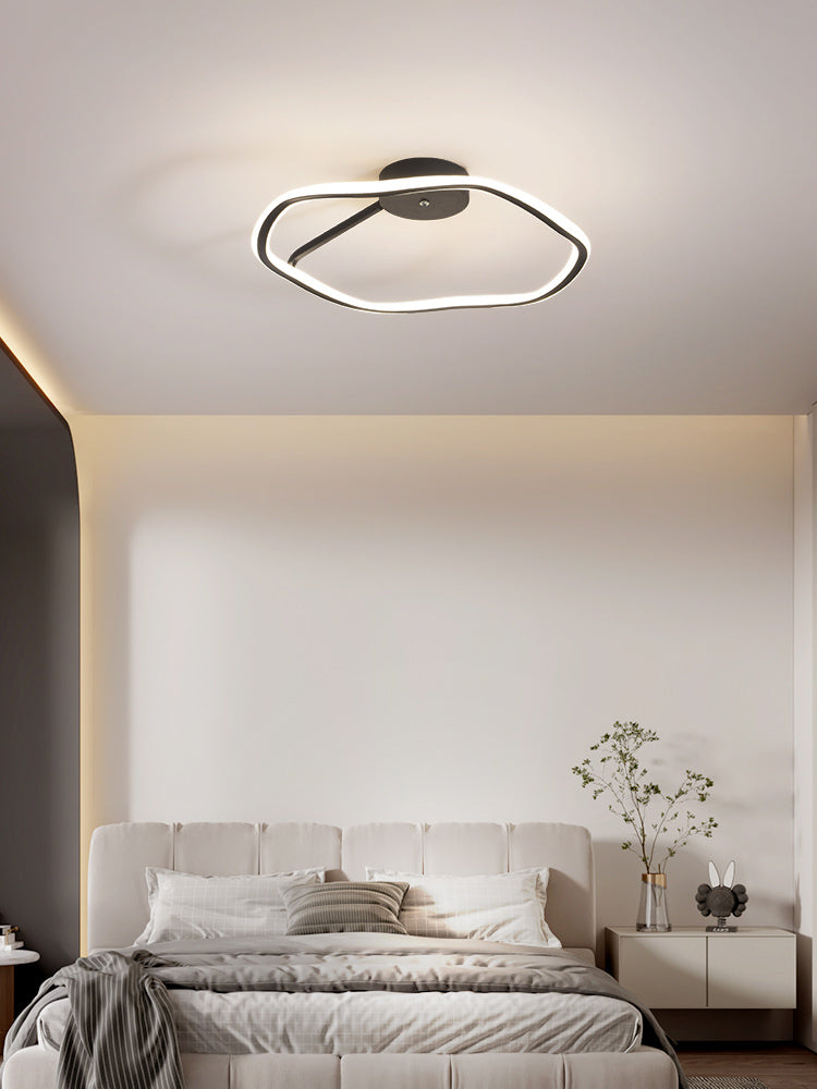 Metal Minimalism 1-Light Flush Mount Lamp Linear Flush Ceiling Light for Bedroom