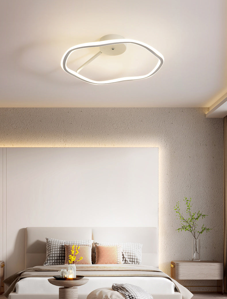 Metal Minimalism 1-Light Flush Mount Lamp Linear Flush Ceiling Light for Bedroom