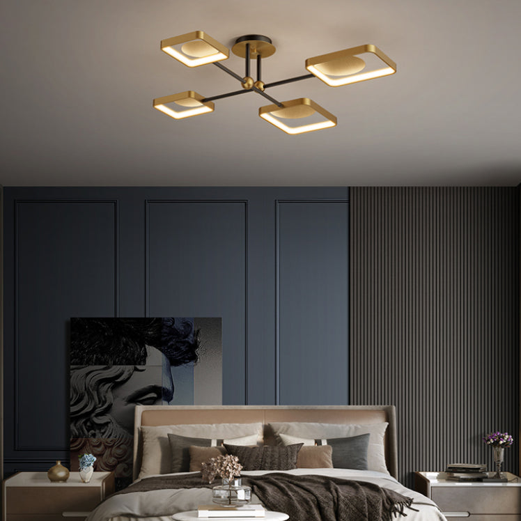 Sputnik Bronce Modern Flush Mount LED Metal Techo Montado Luz para sala de estar