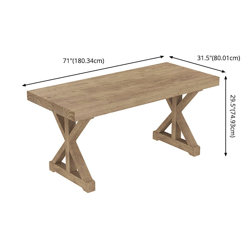 Farmhouse Dining Room Set Wood Trestle Standard Height Table for Dining Room