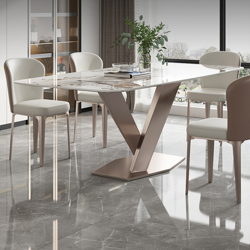 Ensemble de restauration en pierre pénible de style moderne avec table de salle à manger de table de table rectangle