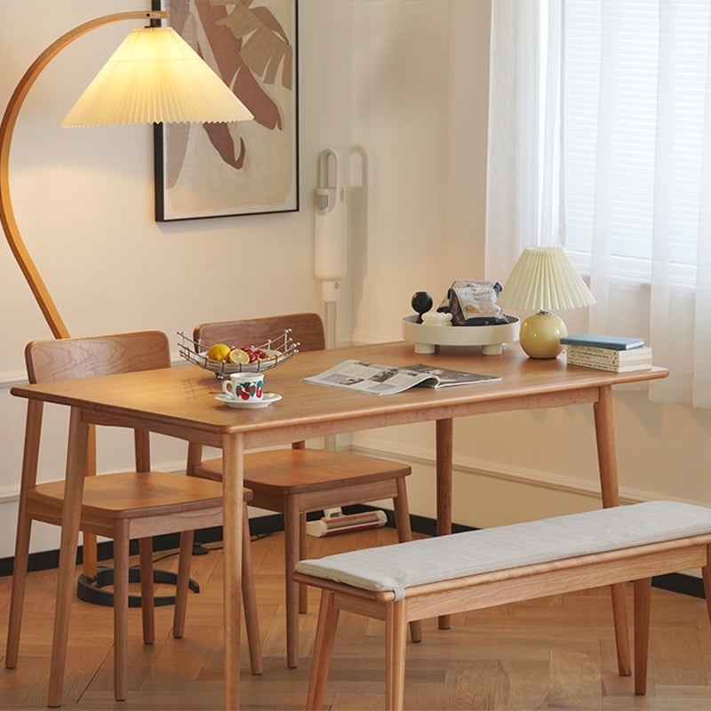 Küche zeitgenössische Massivholz -Esssets mit 4 Beinen Basis Esszimmermöbel Set