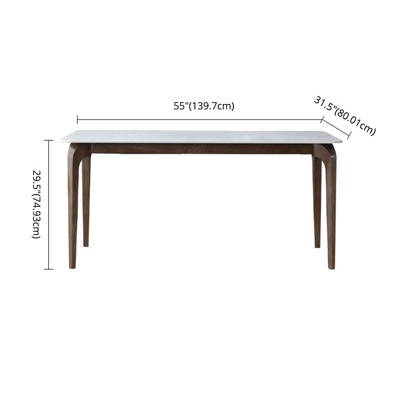 Salle à manger en pierre fritrée fixe contemporaine † Room † Tableau † avec 4 jambes en bois massif