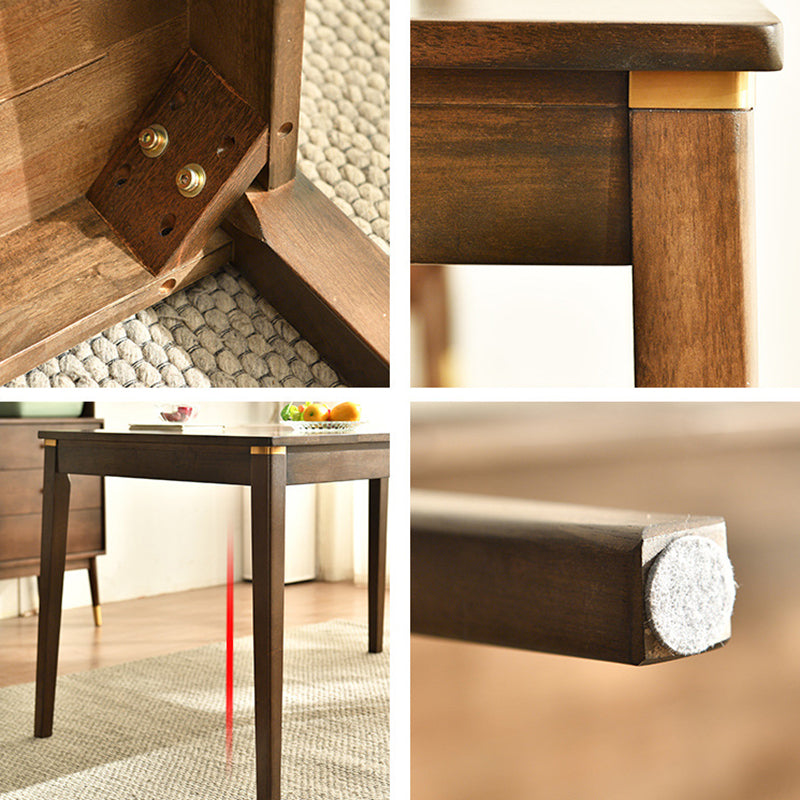 Rectangle solide contemporain Forme de meubles à manger 4 tableaux de jambes en bois formel pour salle à manger