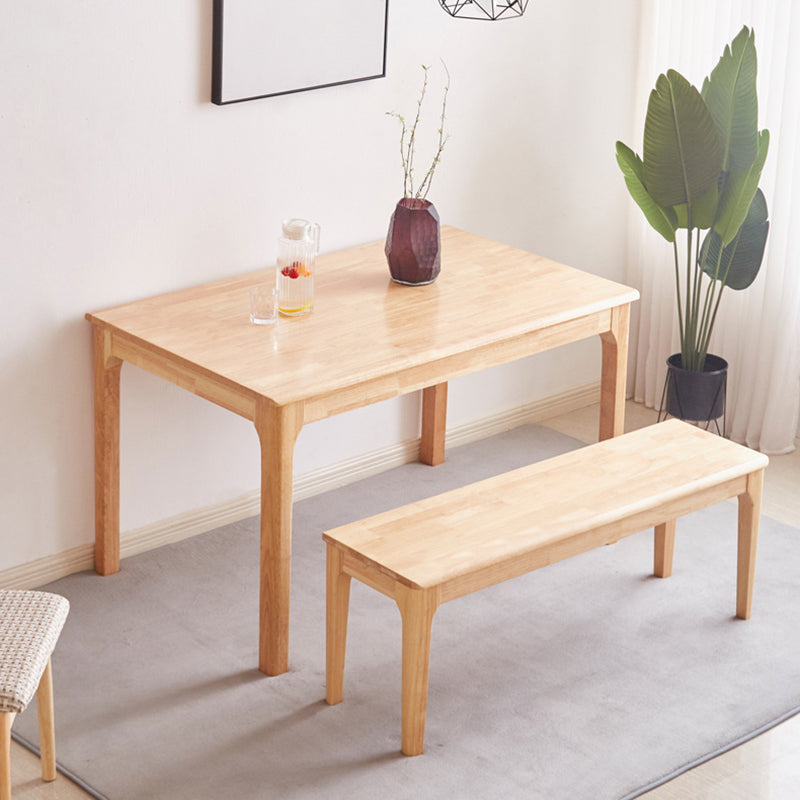 Tavolo da pranzo in legno massiccio in stile moderno con tavolo di altezza standard a forma di rettangolo per uso domestico