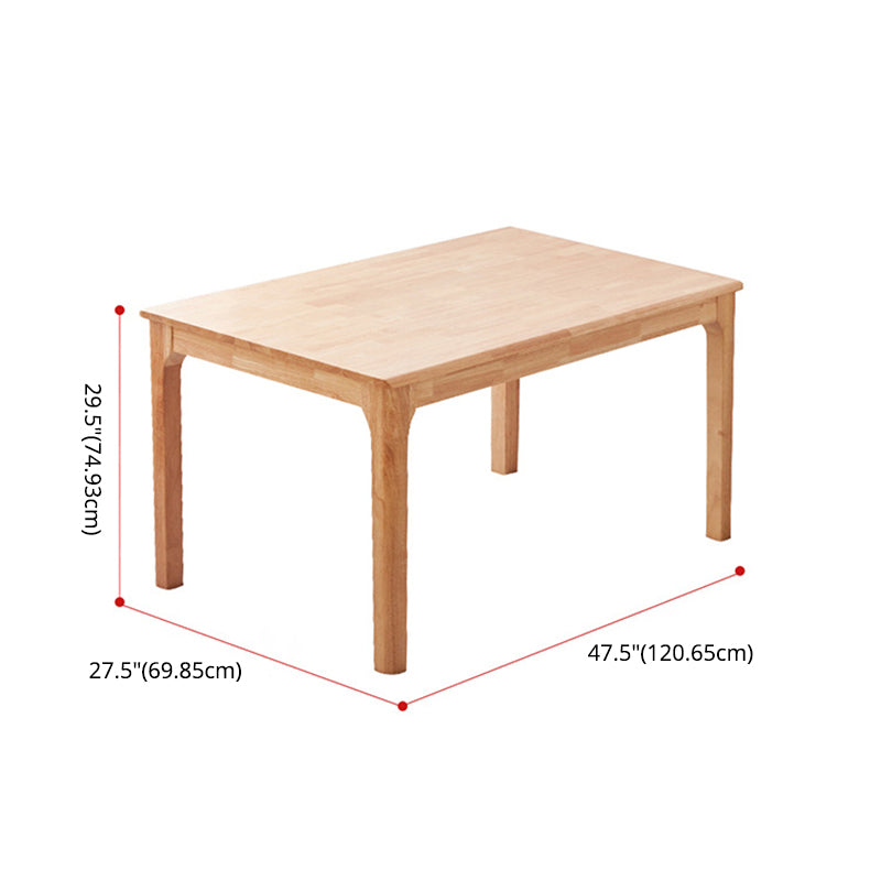 Tavolo da pranzo in legno massiccio in stile moderno con tavolo di altezza standard a forma di rettangolo per uso domestico