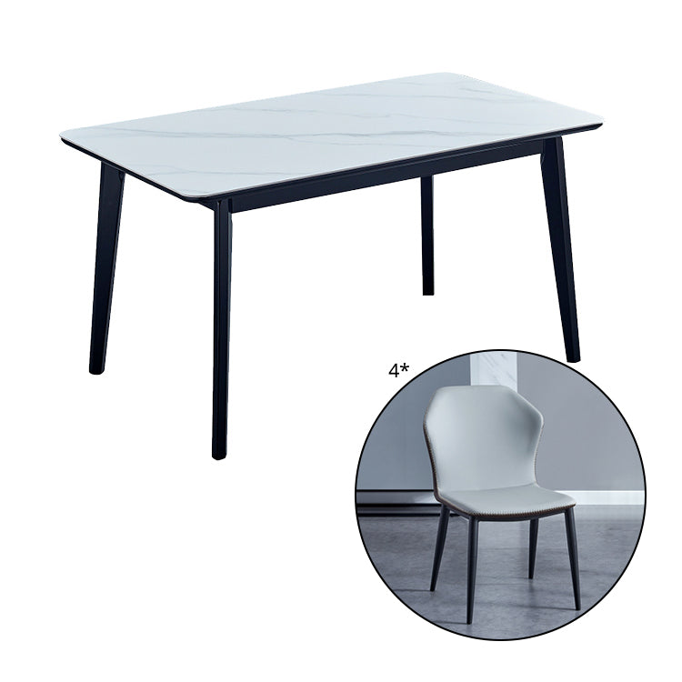 Modern Style Sintered Stone Dining Table with Rectangle Dining Table Sets with 4 Legs Table