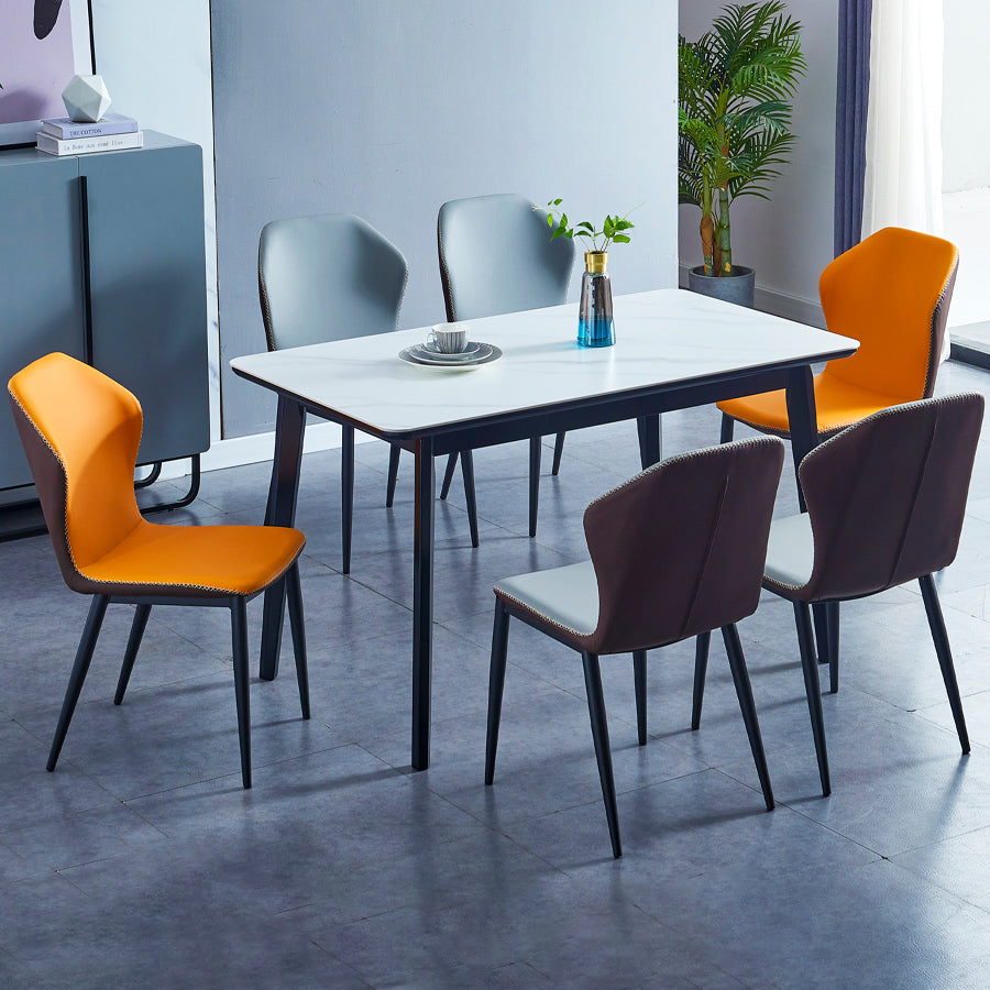 Moderne stijl gesinterde stenen eettafel met rechthoekige eettafel sets met 4 poten tafel