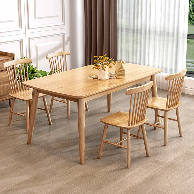 Set da pranzo in legno massiccio in stile moderno con 4 gambe set da tavolo fisso per sala da pranzo