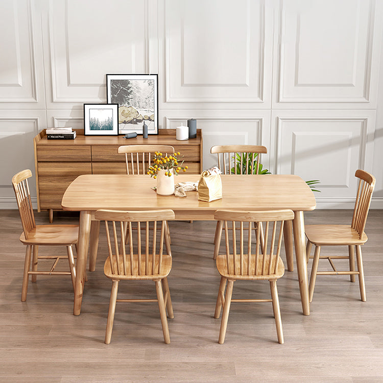 Set da pranzo in legno massiccio in stile moderno con 4 gambe set da tavolo fisso per sala da pranzo