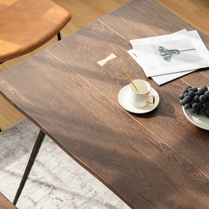 Ensemble de salle à manger en bois de style industriel avec 4 pattes métalliques noires pour meubles à manger