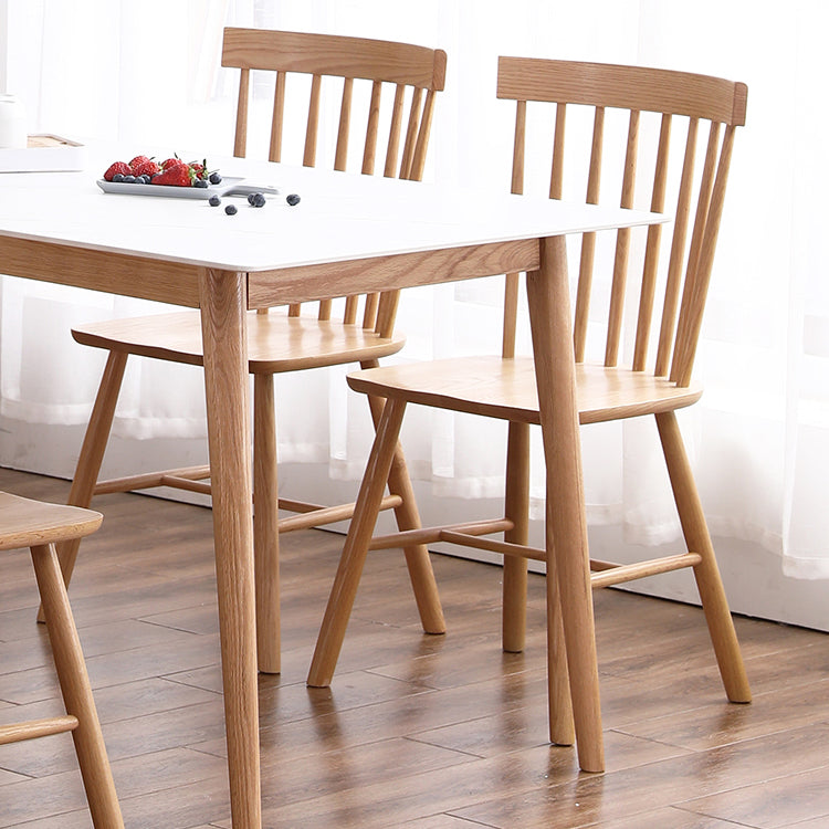 Set da tavolo da pranzo in legno massiccio moderno con mobili da pranzo da tavolo rettangolo