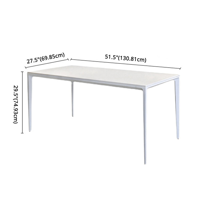 Set da pranzo standard moderno in pietra sinterizzato set da pranzo a forma di rettangolo bianco per cucina