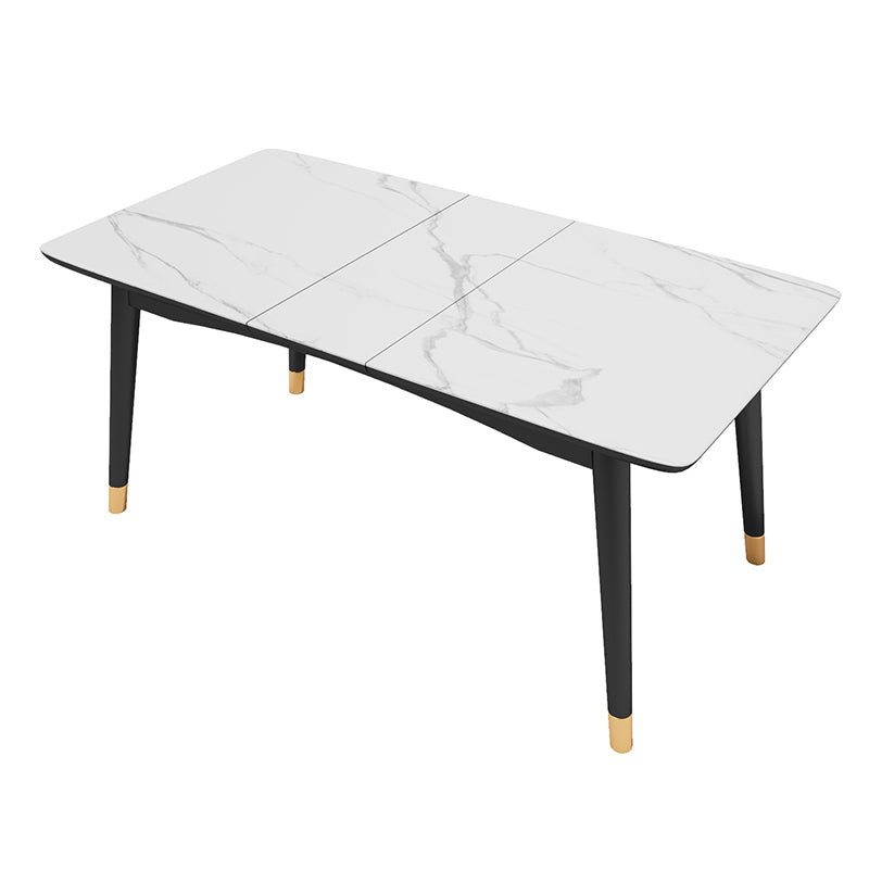 Tavolo da pranzo moderno set bianco sinterizzato in pietra sinterizzato tavolo da pranzo con 4 gambe