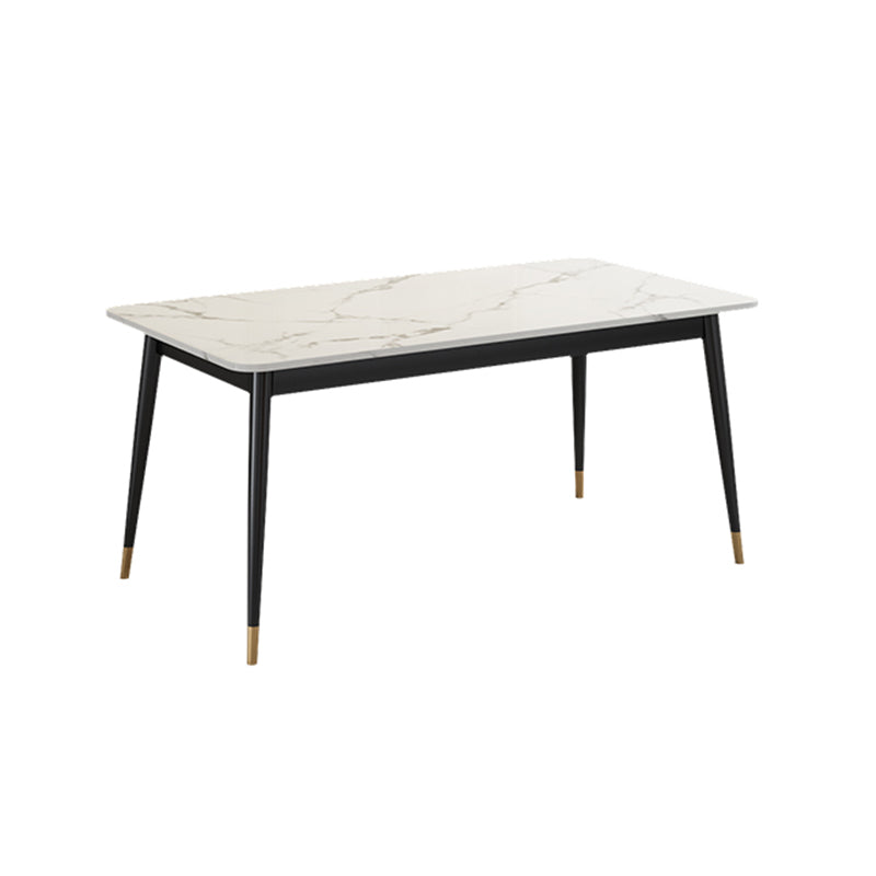 Ensemble de table à manger blanc en pierre pénible moderne