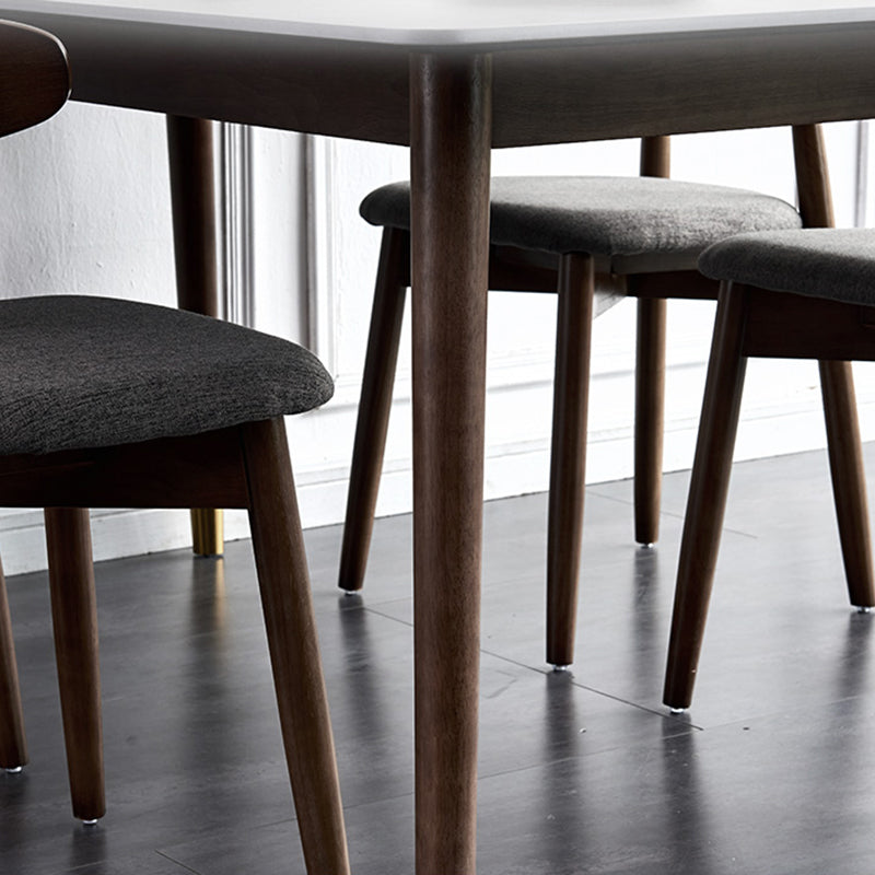 Stile scandinavo a 6 sedili gambe nere rettangolari tavolo da pranzo in ardesia nera con base