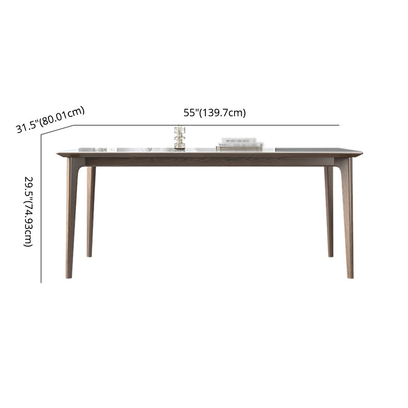 Set da pranzo in pietra bianca minimalista Sinteri di sinterizzazione set da pranzo a forma di rettangolo standard con 4 gambe