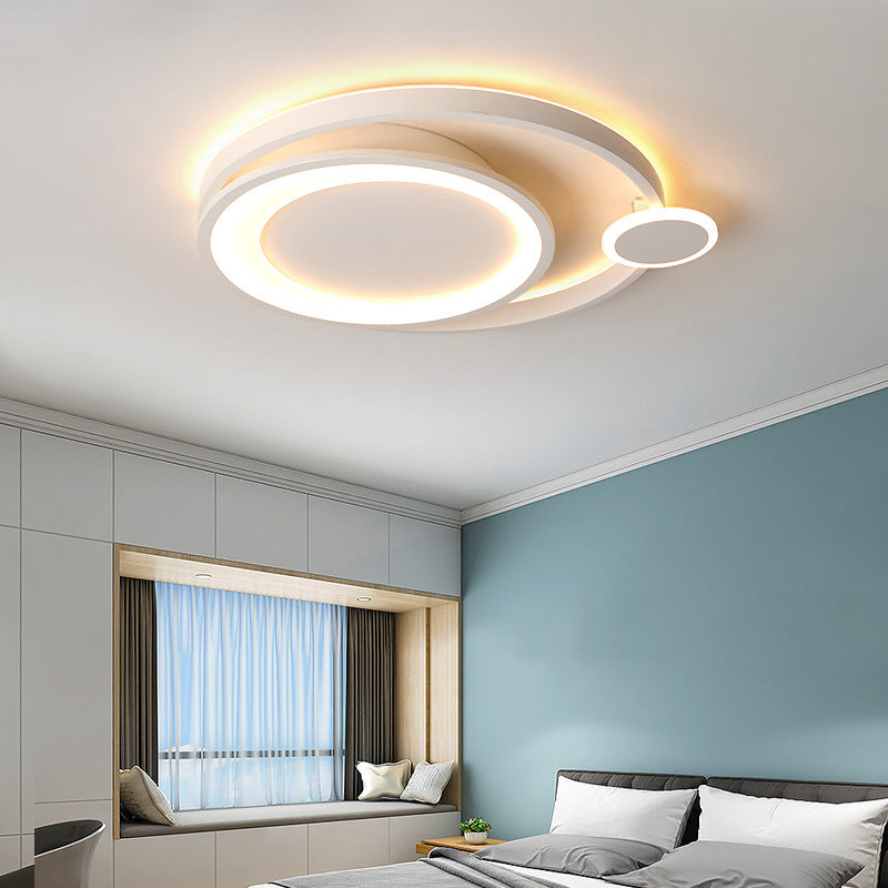 Modern Style Flush Mount Ceiling Fixture with Iron Art for Living Room