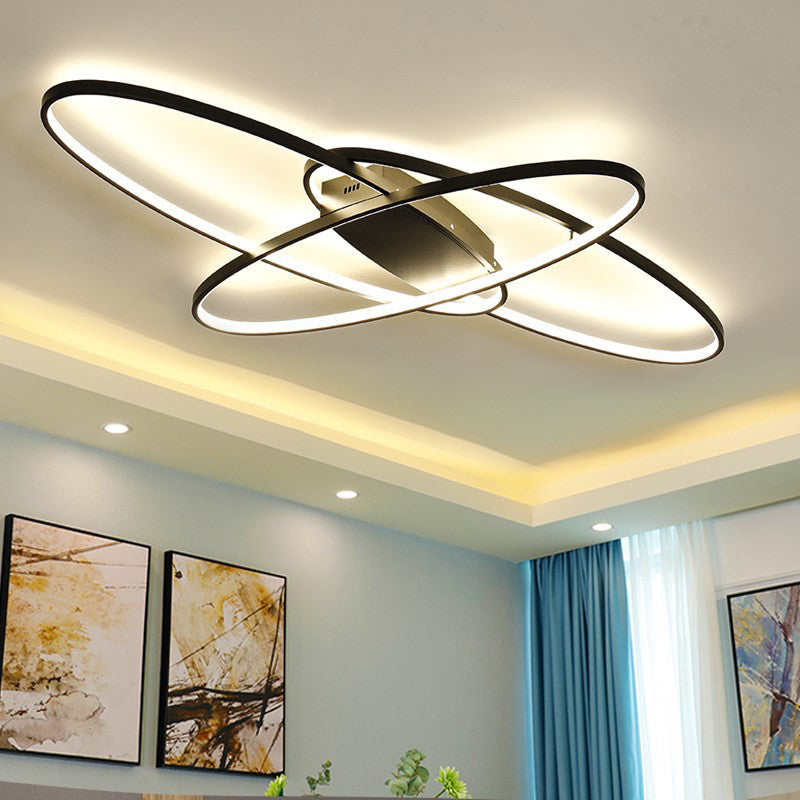 Oval LED Lamp Flush Mount Ceiling Light Fixture for Living Room Dining Room