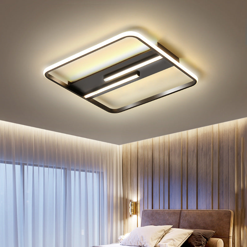 Modern 3 Light Flush Mount Ceiling Light with Acrylic Shade for Living Room