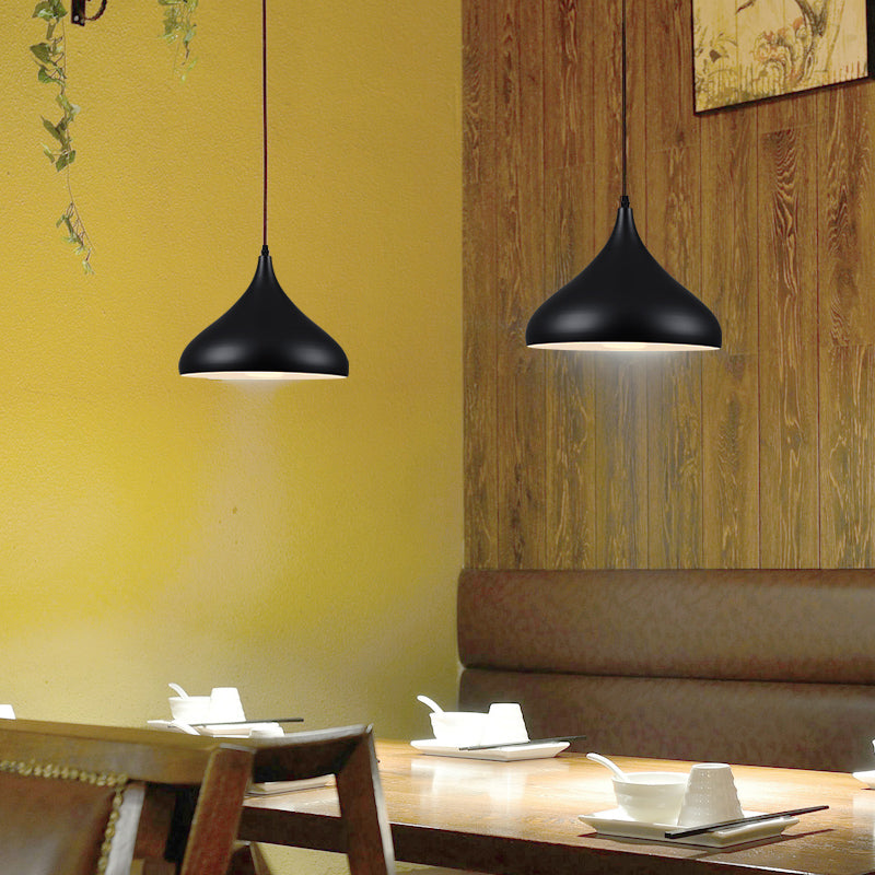 Metal Pendant Lighting Industrial-Style Black Shaded Restaurant Hanging Ceiling Light