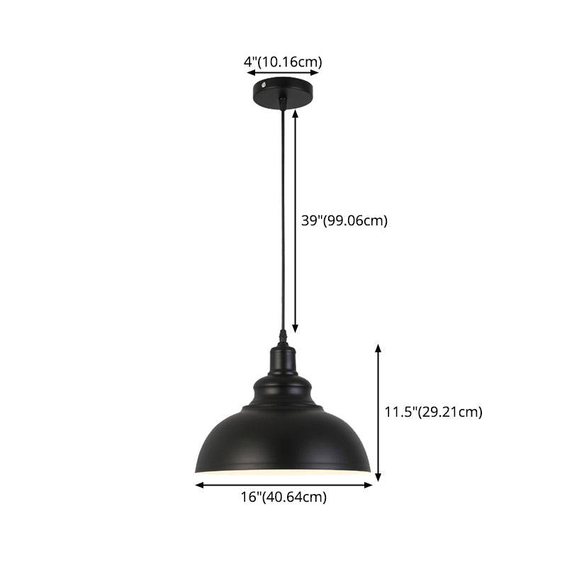 Metal Ceiling Pendant Light Farmhouse Style Dome Shaped Restaurant Pendant Ceiling Light