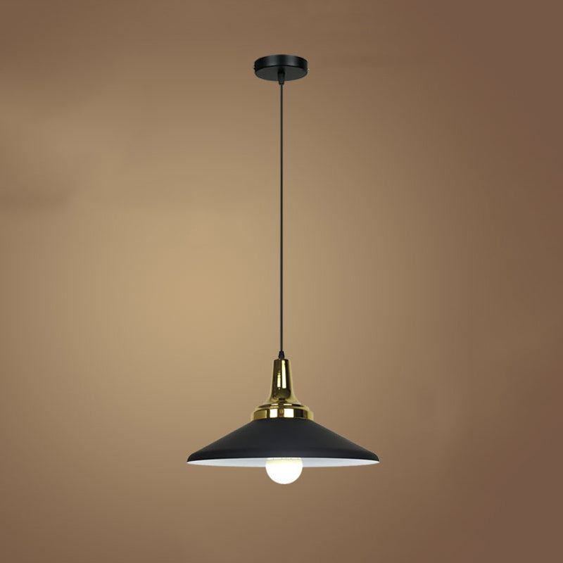 Black Pendant Light Fixture Industrial Metal Conical Commercial Pendant Lighting