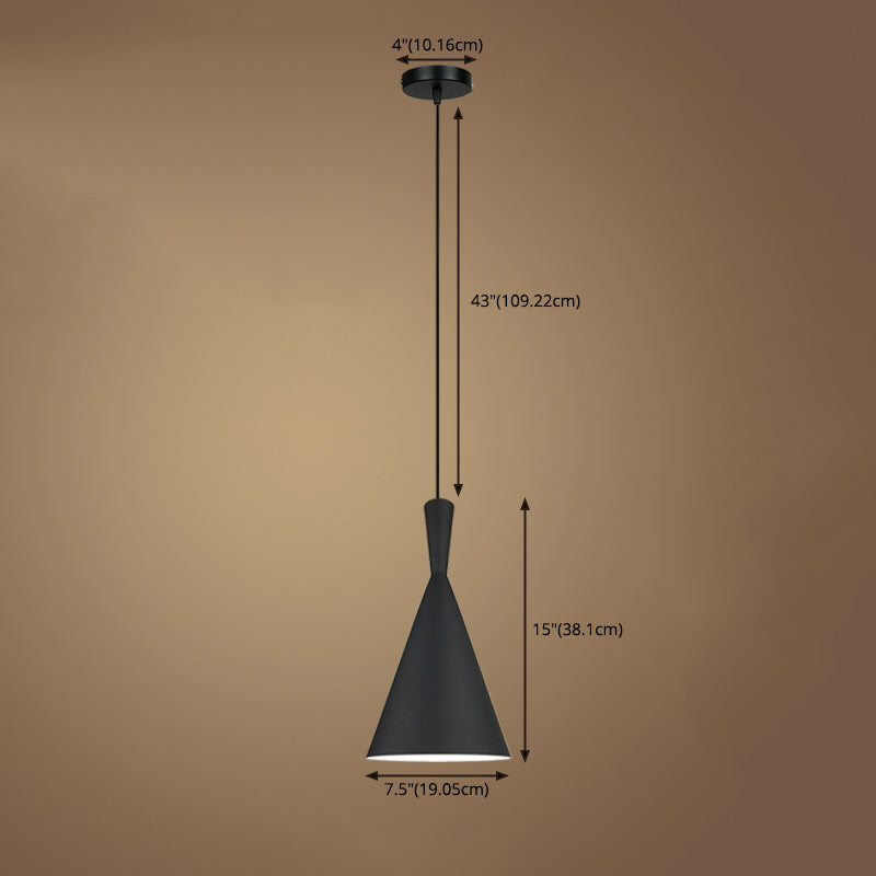 Zwarte hanglamp verlichtingsarmatuur industriële metaal conische commerciële hangluchting