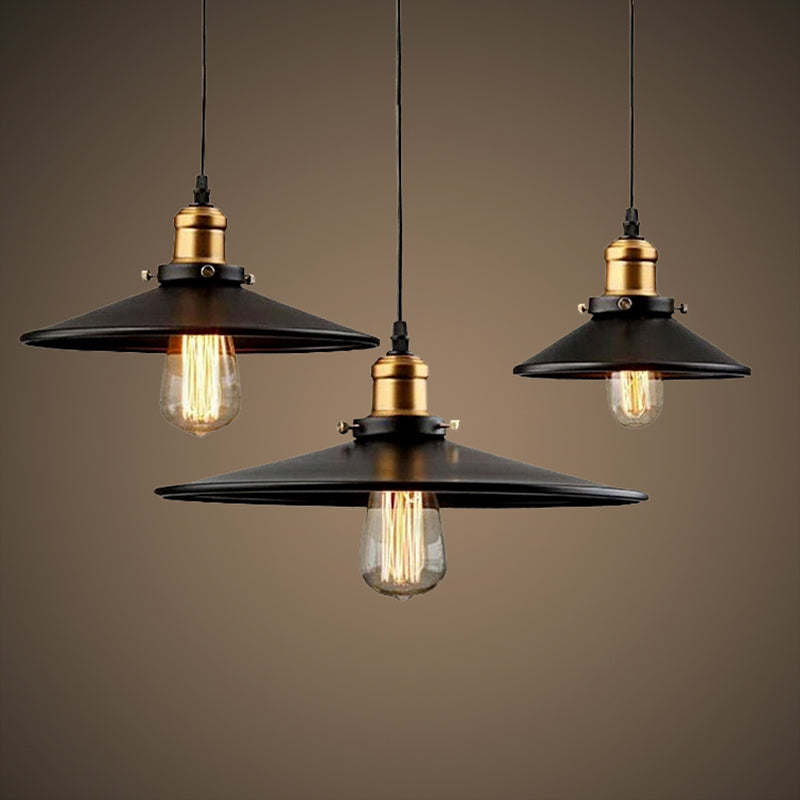 Stile industriale a sospensione conica a sospensione Light Impicchage Metal Hanging Segret in nero