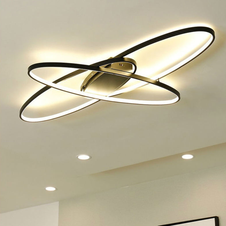 Oval LED Lamp Flush Mount Ceiling Light Fixture for Living Room Dining Room