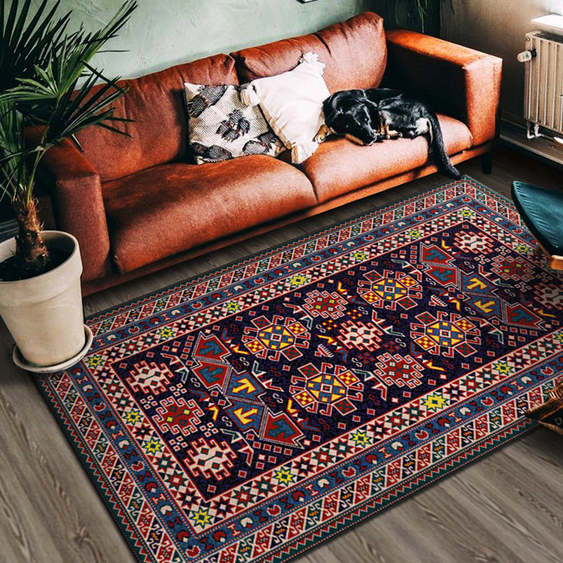Individuality Moroccan Rug Colorful Victoria Pattern Carpet Non-Slip Backing Rug for Living Room